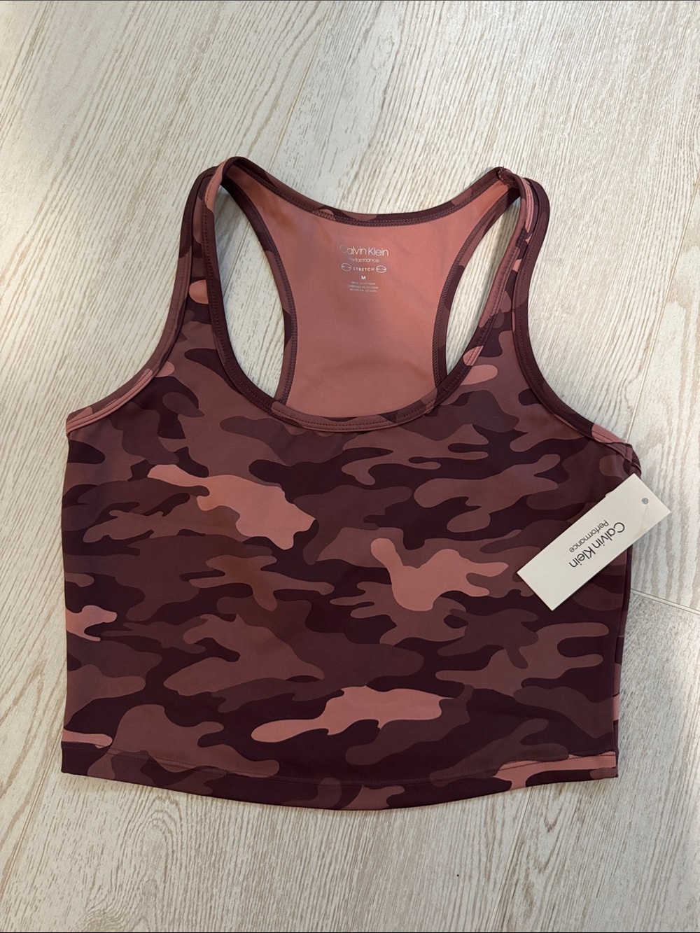Calvin Klein Performance Mauve & Plum Camo Racerback Sports Bralette